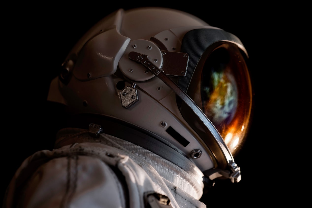 Close-up of an Astronaut's Helmet From the Side