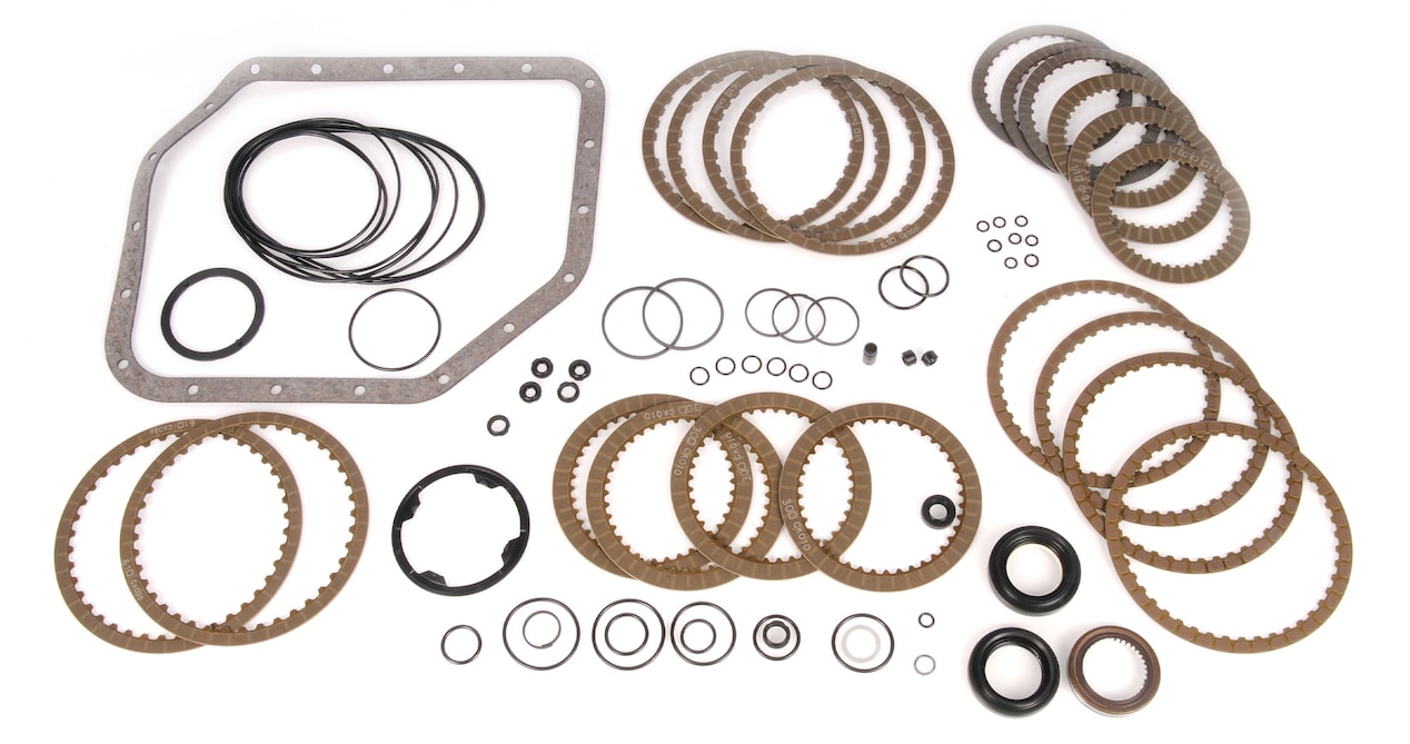 Various GM Genuine Transmission Parts Organized Neatly on a Display Table