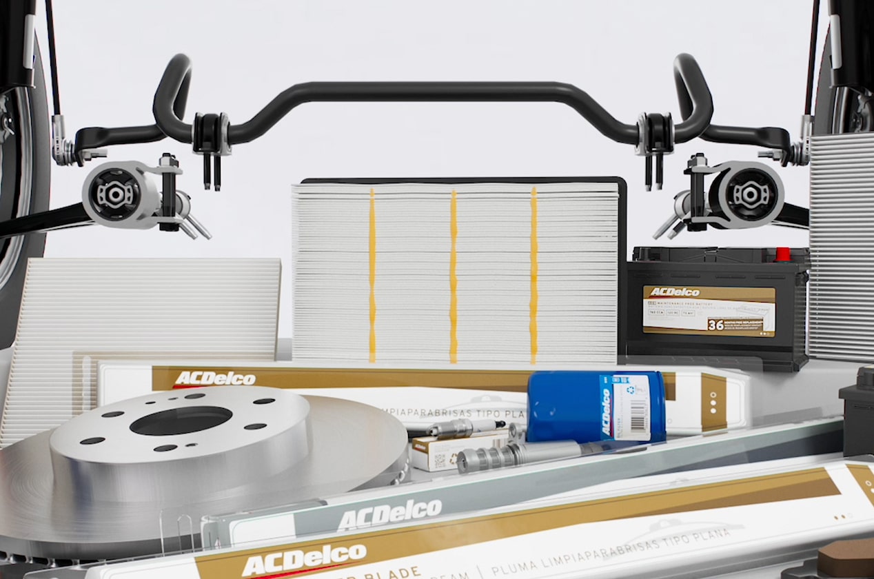 Various ACDelco Parts on a Tiered Display Platform